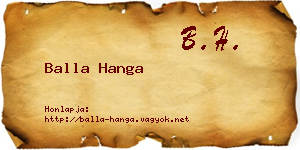 Balla Hanga névjegykártya